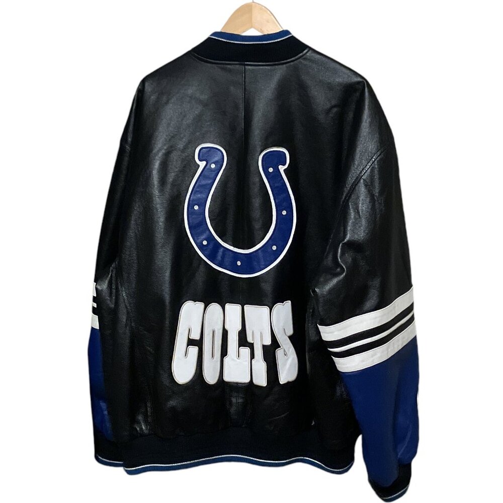 Vintage 90s 00s 58 Sports Men's XXL NFL Indianapolis Colts Leather Bomber Jacket